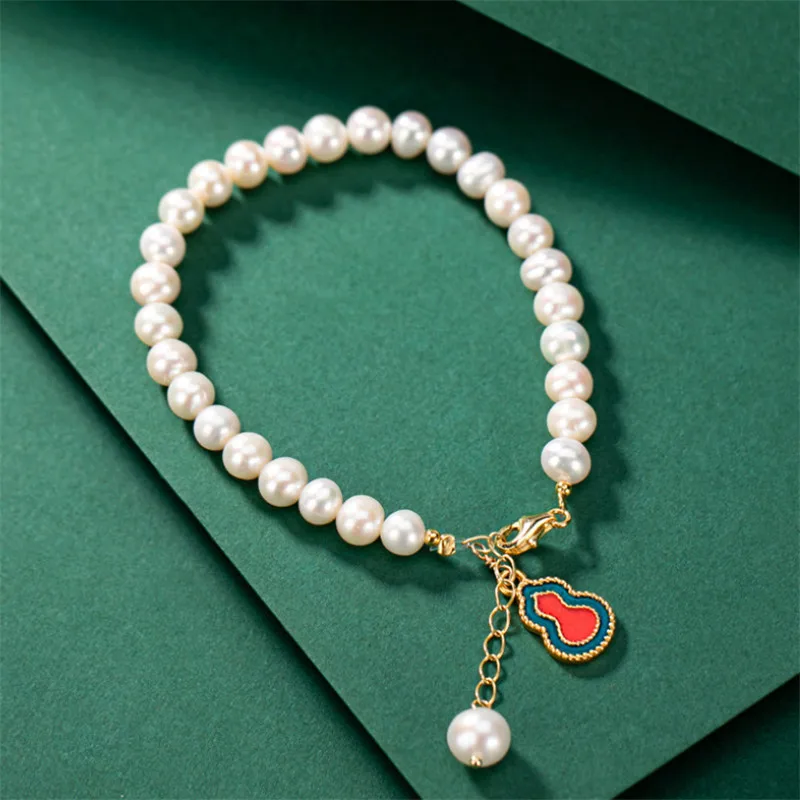 Uglyless 100% Real Freshwater Pearls Bracelets Women China Chic Enamel Gourd Charms Bracelets Ethnic Pearls Jewelry 925 Silver
Uglyless 100% Real Freshwater Pearls Bracelets Women China Chic Enamel Gourd Charms Bracelets Ethnic Pearls Jewelry 925 Silver