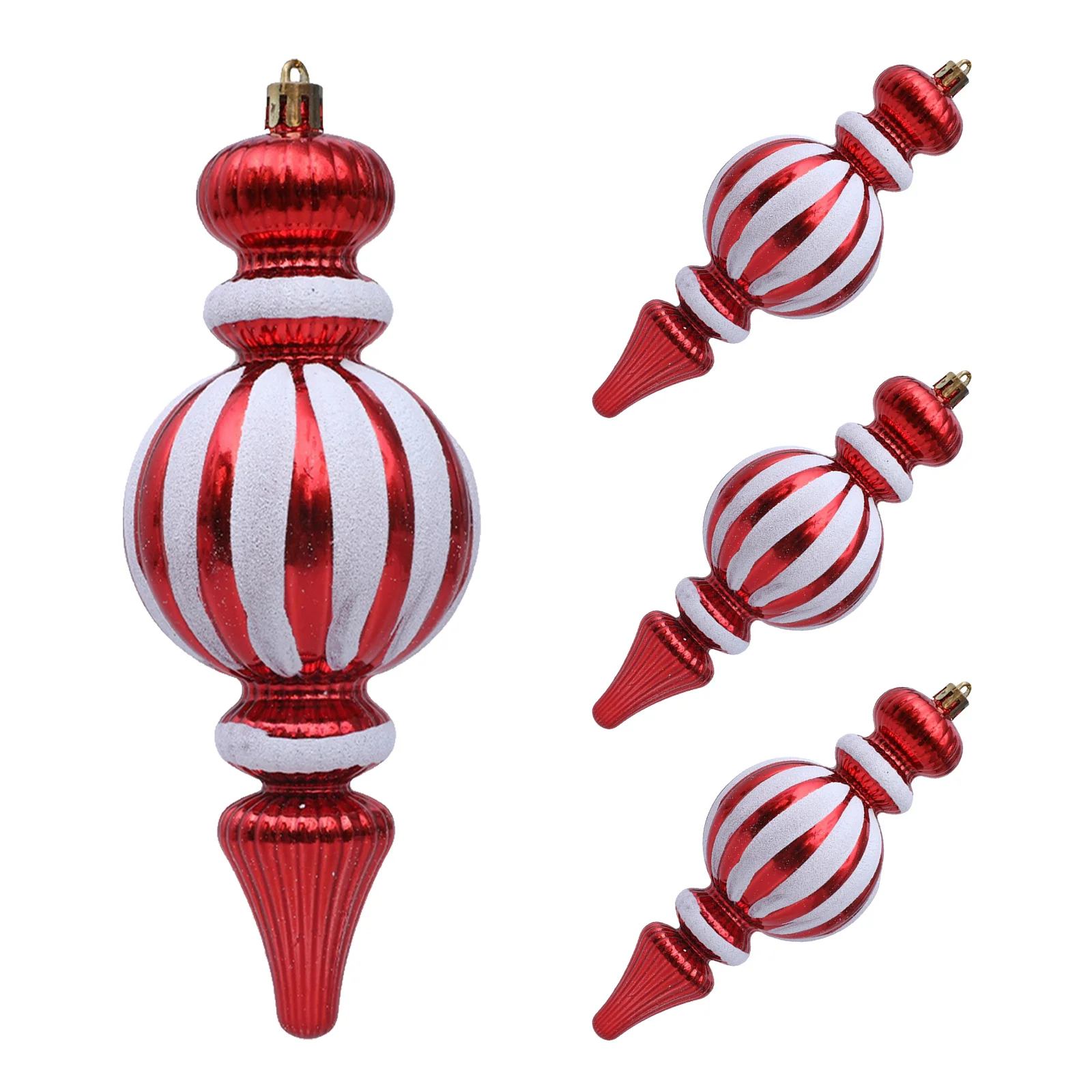 4Pcs Red White Gourd Christmas Tree Ornaments Hanging Bauble Hangers Holiday Decor Striped Baubles Mini Ornaments for Small Tree
4Pcs Red White Gourd Christmas Tree Ornaments Hanging Bauble Hangers Holiday Decor Striped Baubles Mini Ornaments for Small Tree