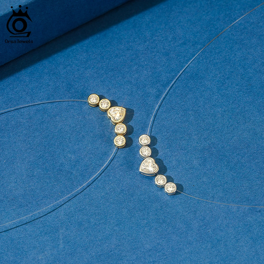 ORSA JEWELS Luxury Bling 8A Heart Zircon Necklace 925 Silver Invisible Transparent Fishing Line Choker Necklaces Pendant LZN30
ORSA JEWELS Luxury Bling 8A Heart Zircon Necklace 925 Silver Invisible Transparent Fishing Line Choker Necklaces Pendant LZN30