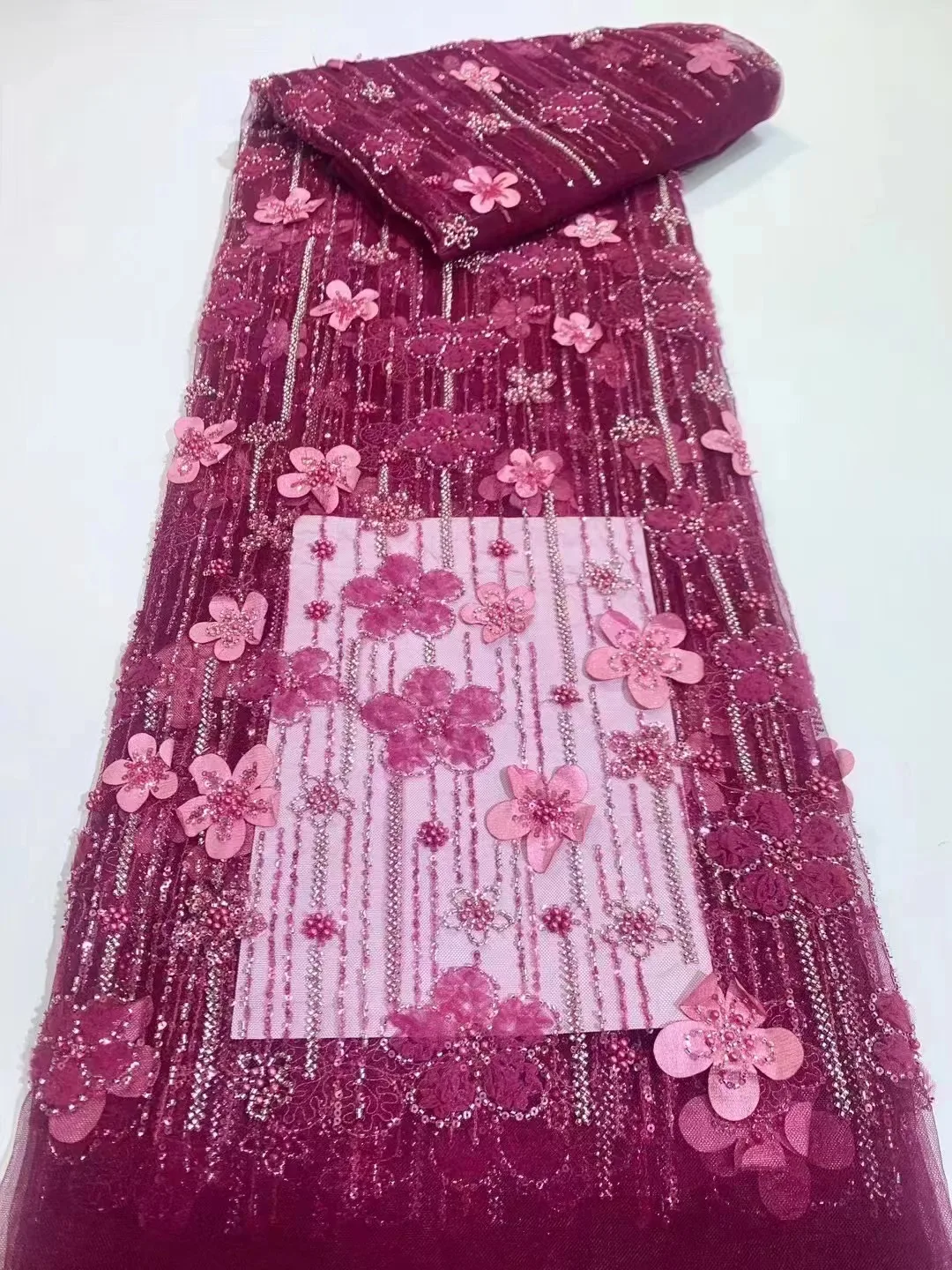 2024 Newest Arrival 3d Flower Lace Fabric African Lace Fabric High Quality Nigerian Sequins Lace Fabric for Sewing Dress
2024 Newest Arrival 3d Flower Lace Fabric African Lace Fabric High Quality Nigerian Sequins Lace Fabric for Sewing Dress
