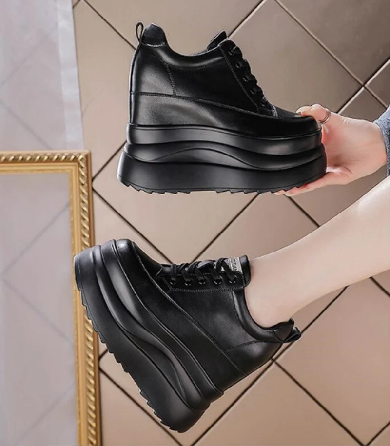 Women 13cm Genuine Leather Platform Wedge Flats Shoes Chunky Sneaker Casual Comfy High Spring Autumn Vulcanize Shoe
Women 13cm Genuine Leather Platform Wedge Flats Shoes Chunky Sneaker Casual Comfy High Spring Autumn Vulcanize Shoe