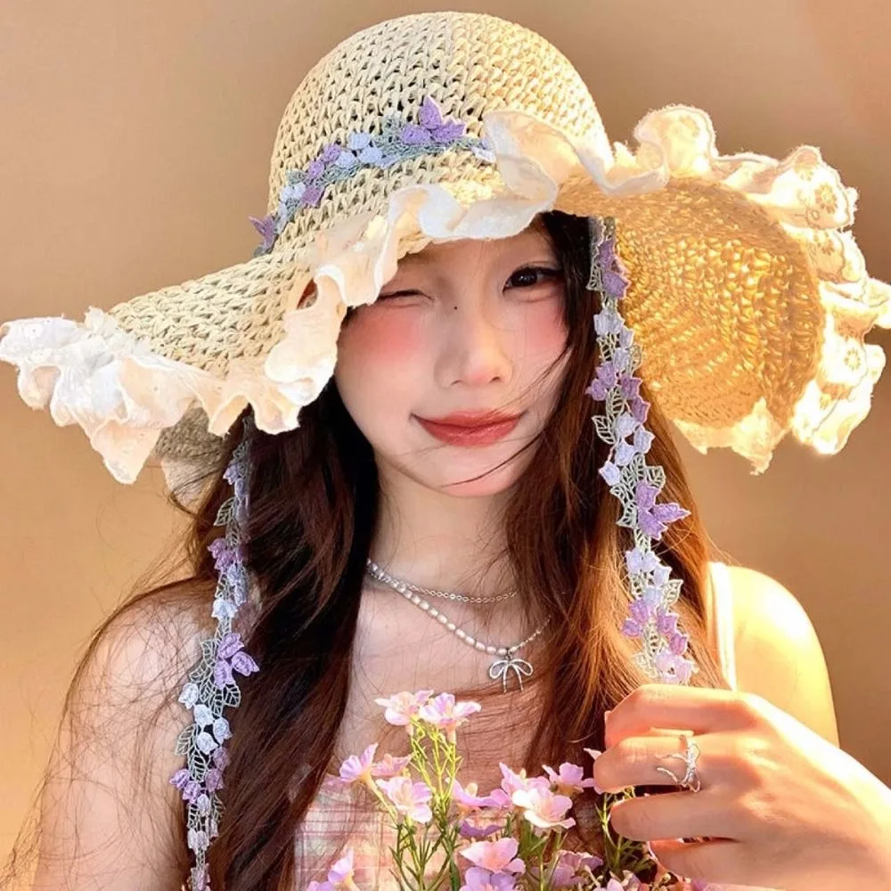 Live Show Breathable Vacation Beach Cap with Garland with Lace Big Brimmed Straw Hat Sombrero Lightweight Woven Sun Cap Daily
Live Show Breathable Vacation Beach Cap with Garland with Lace Big Brimmed Straw Hat Sombrero Lightweight Woven Sun Cap Daily