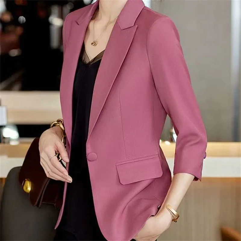 Women's Blazer Suit Coat Summer Thin Suit Jacket Fashion Spring Autumn 2026 New Korean Version Jacket Coat Female Outerwear Top
Women's Blazer Suit Coat Summer Thin Suit Jacket Fashion Spring Autumn 2026 New Korean Version Jacket Coat Female Outerwear Top