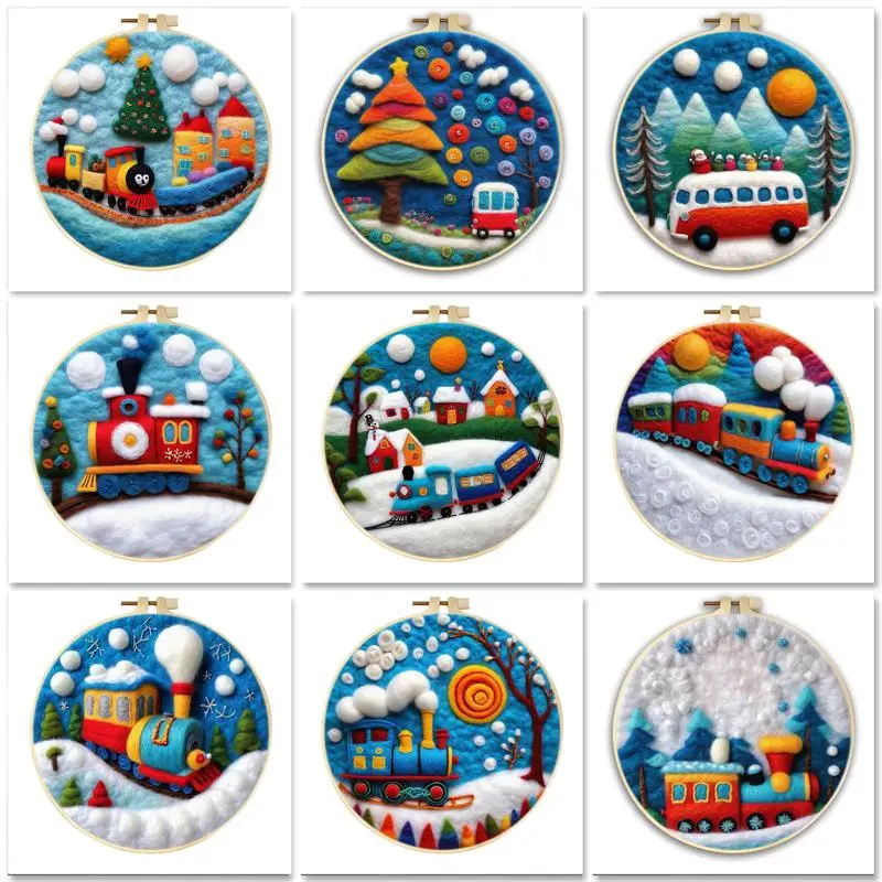 GATYZTORY Needle Felt Starter Kit Wool Needle Supplies Set for Beginners Train Scenery Needle Wool Felting Painting 20x20cm
GATYZTORY Needle Felt Starter Kit Wool Needle Supplies Set for Beginners Train Scenery Needle Wool Felting Painting 20x20cm 