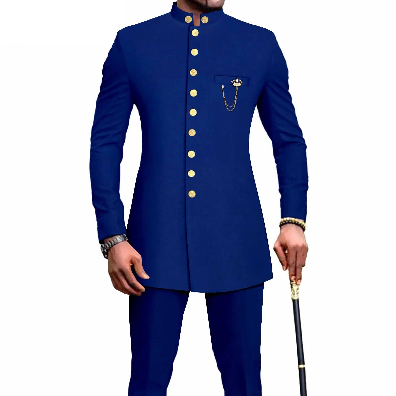 Fashion Men`s Suit Single Breasted Slim Fit Blazer and Pants 2 Piece Set Dashiki Outfits with Chain African Clothes for Wedding
Fashion Men`s Suit Single Breasted Slim Fit Blazer and Pants 2 Piece Set Dashiki Outfits with Chain African Clothes for Wedding
