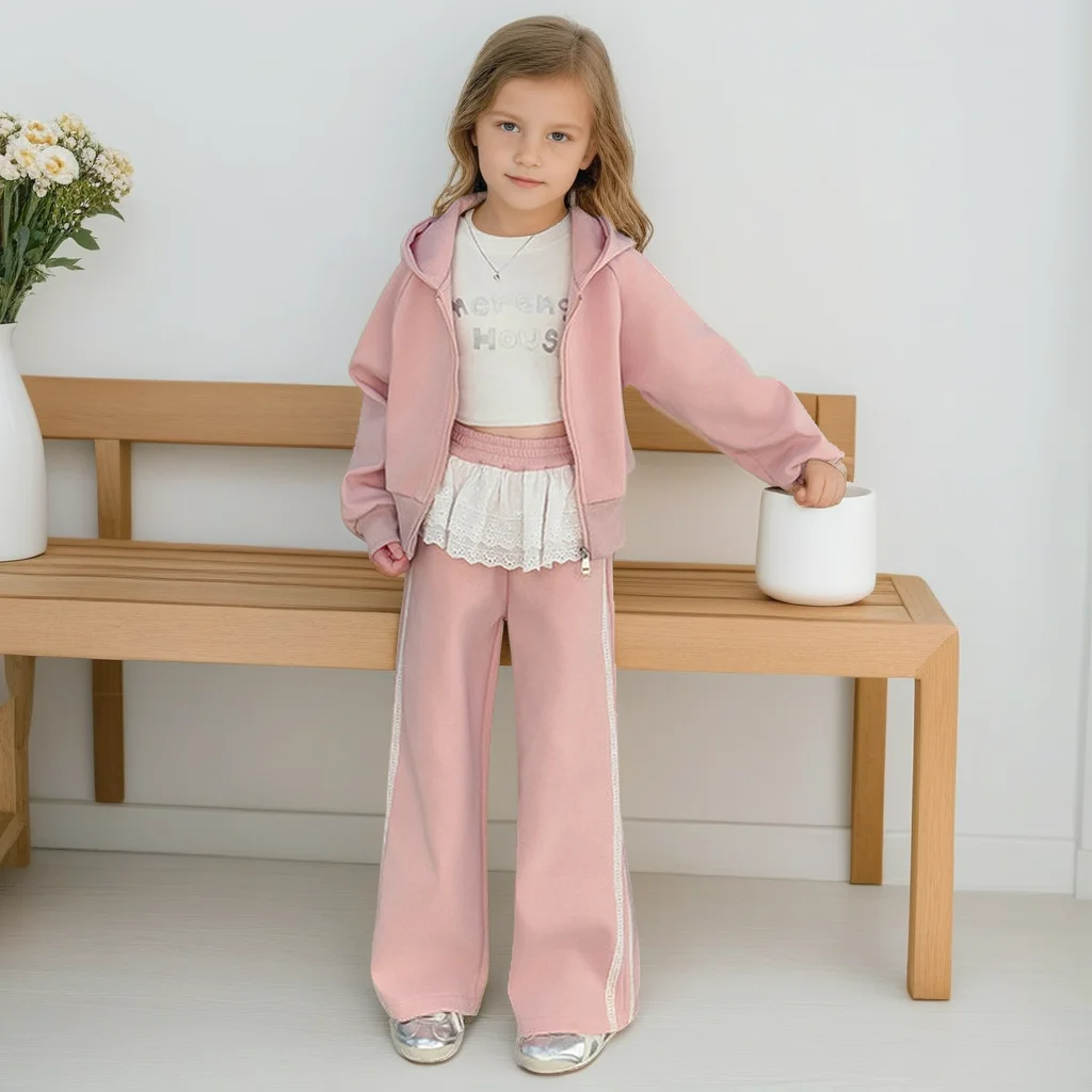 2025 Girls Tracksuit Set Fall New Long Sleeve Hooded Zip-Up Jacket Lace Trim Sweatpants 2 Piece Outfit School Teen Kids Clothes
2025 Girls Tracksuit Set Fall New Long Sleeve Hooded Zip-Up Jacket Lace Trim Sweatpants 2 Piece Outfit School Teen Kids Clothes