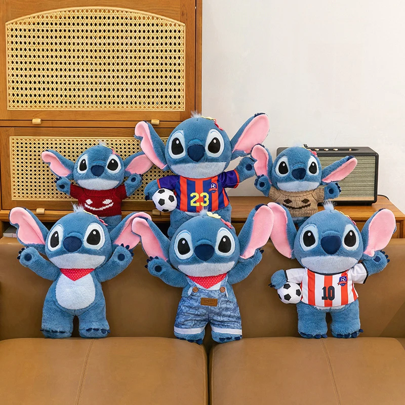 Мягкая игрушка Disney Stitch в комбинезоне, плюшевая игрушка-футболист, подарок на день рождения для малышей, милый мягкий плюшевый зверек
Мягкая игрушка Disney Stitch в комбинезоне, плюшевая игрушка-футболист, подарок на день рождения для малышей, милый мягкий плюшевый зверек