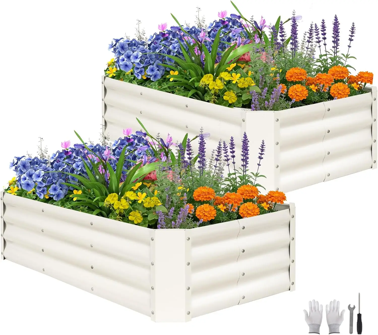 4x2x1ft Galvanized Metal Raised Garden Bed Planter Box 2 Pack for Plants, Vegetables, Flowers, Herbs
4x2x1ft Galvanized Metal Raised Garden Bed Planter Box 2 Pack for Plants, Vegetables, Flowers, Herbs