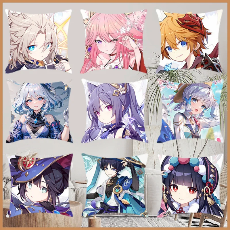 Аниме игра Genshin Impact мультфильм подарочная подушка Baal Zhongli Ganyu Hutao мягкая подушка для спальни гостиной в качестве праздничных подарков
Аниме игра Genshin Impact мультфильм подарочная подушка Baal Zhongli Ganyu Hutao мягкая подушка для спальни гостиной в качестве праздничных подарков
