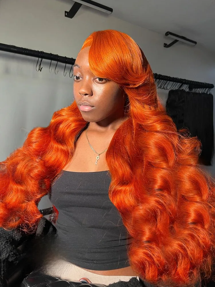 250 Density Ginger Orange 13x6 HD Body Wave Lace Front Wigs Human Hair 30inch Colored Human Hair Wig for Women Pre Plucked
250 Density Ginger Orange 13x6 HD Body Wave Lace Front Wigs Human Hair 30inch Colored Human Hair Wig for Women Pre Plucked