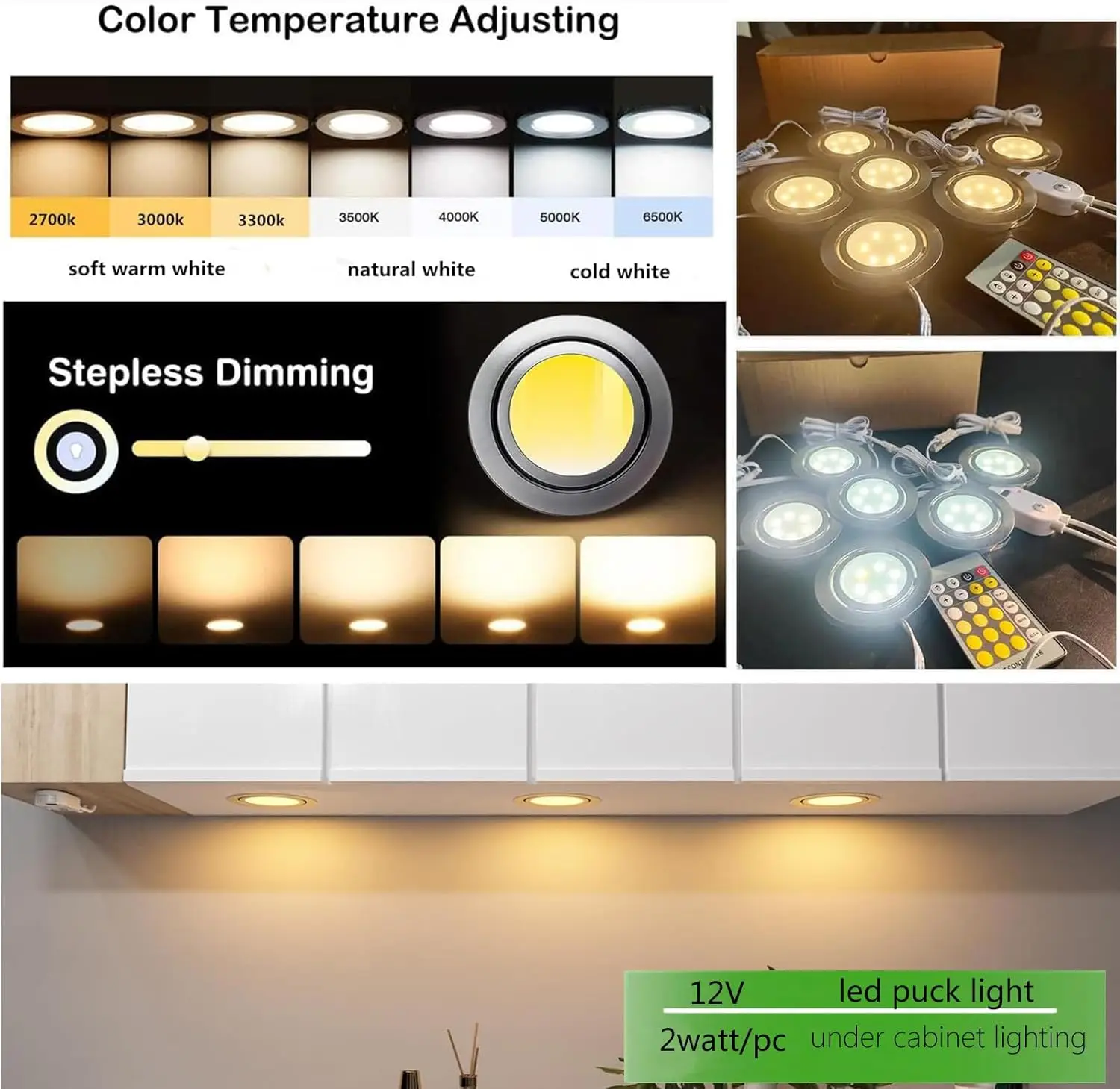 Smart Puck Lights 2700-6500K Tunable Under Cabinet Lighting With Alexa,Google Home,App & Remote Control, Led Puck Light
Smart Puck Lights 2700-6500K Tunable Under Cabinet Lighting With Alexa,Google Home,App & Remote Control, Led Puck Light