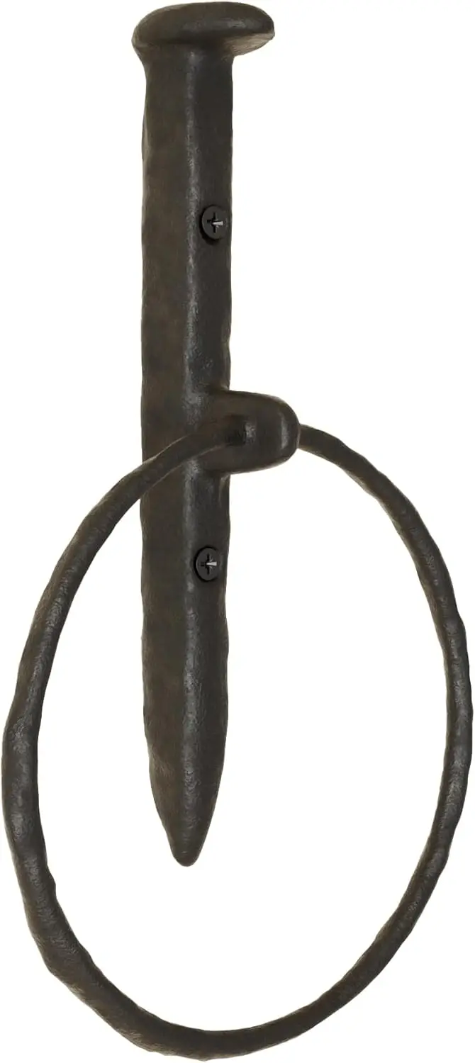 Rustic Cast Iron Towel Ring with Hammered Texture for Bathroom Kitchen - Black Hand Towel Holder
Rustic Cast Iron Towel Ring with Hammered Texture for Bathroom Kitchen - Black Hand Towel Holder