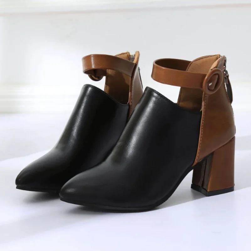 Women's Boots Fashion Black High Heel Pointed Toe Women Ankle Boots Designer Back Zip Leather Shoes Plus Size Women Casual Shoes
Women's Boots Fashion Black High Heel Pointed Toe Women Ankle Boots Designer Back Zip Leather Shoes Plus Size Women Casual Shoes