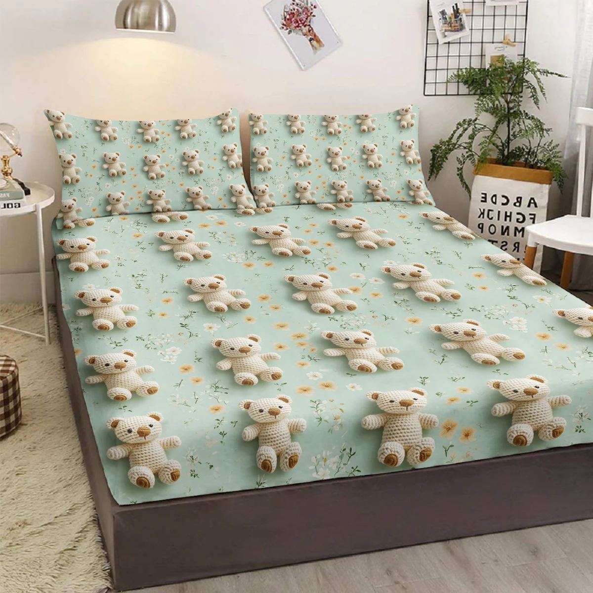3-piece bed set with white flower mohair bear, with 2 pillowcases, suitable for living room and bedroom (boy, childhood, gift)
3-piece bed set with white flower mohair bear, with 2 pillowcases, suitable for living room and bedroom (boy, childhood, gift)
