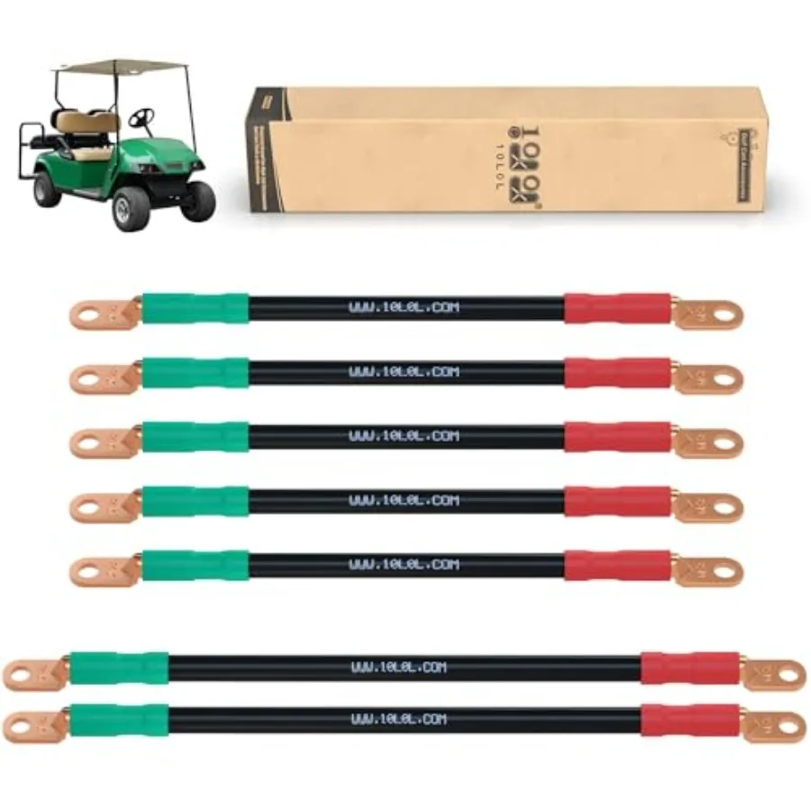 Golf Cart Battery Cables for 6v and 8v EZGO TXT 199-UP AC/DC Wire Welding Battery Pure Copper Flexible Cable with Heavy Duty Te
Golf Cart Battery Cables for 6v and 8v EZGO TXT 199-UP AC/DC Wire Welding Battery Pure Copper Flexible Cable with Heavy Duty Te