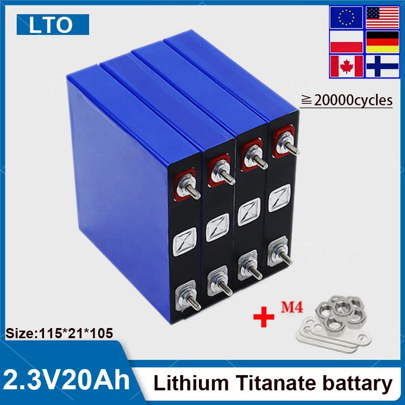 Новый литий-титанатный аккумулятор класса A, 2,3 В, 20 Ач, LTO-разряд, 20 000 раз, термостойкий аккумулятор
Новый литий-титанатный аккумулятор класса A, 2,3 В, 20 Ач, LTO-разряд, 20 000 раз, термостойкий аккумулятор