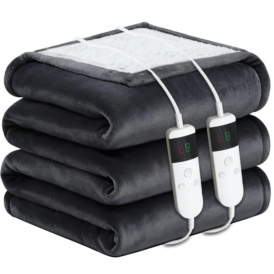 Heated Blanket Queen Size 84x90 Soft Flannel amp Sherpa Electric Blanket with 10 Heating Levels, Automatically Shut Down After 8
Heated Blanket Queen Size 84x90 Soft Flannel amp Sherpa Electric Blanket with 10 Heating Levels, Automatically Shut Down After 8