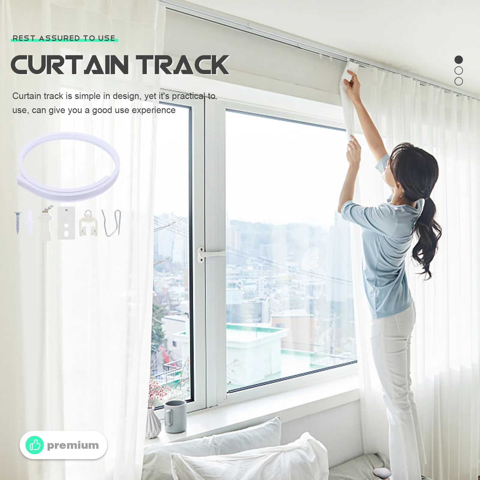 Комплект потолочного карниза из нержавеющей стали с гибкими ПВХ-профилями для штор, для крепления на потолок, для окон-эркеров и разделения комнат
Комплект потолочного карниза из нержавеющей стали с гибкими ПВХ-профилями для штор, для крепления на потолок, для окон-эркеров и разделения комнат