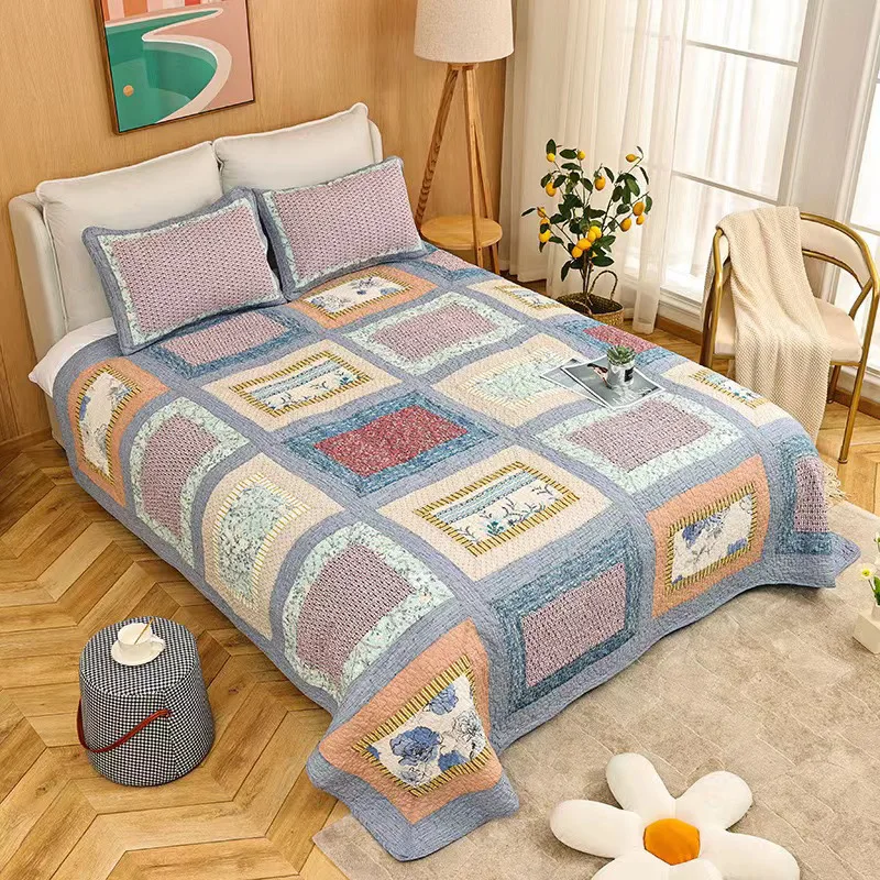 Handmade Patchwork Printed Bedspread 3 Piece Quilt Set 100% Cotton All Season Lightweight Summer Thin Comforter Machine Washable
Handmade Patchwork Printed Bedspread 3 Piece Quilt Set 100% Cotton All Season Lightweight Summer Thin Comforter Machine Washable