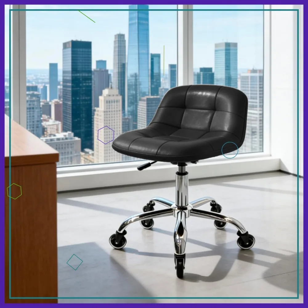 Rolling Stool with Wheels, Height Adjustable Drafting Chair with Back Support, PU Leather Cushion for Office, Home, Salon, Black
Rolling Stool with Wheels, Height Adjustable Drafting Chair with Back Support, PU Leather Cushion for Office, Home, Salon, Black