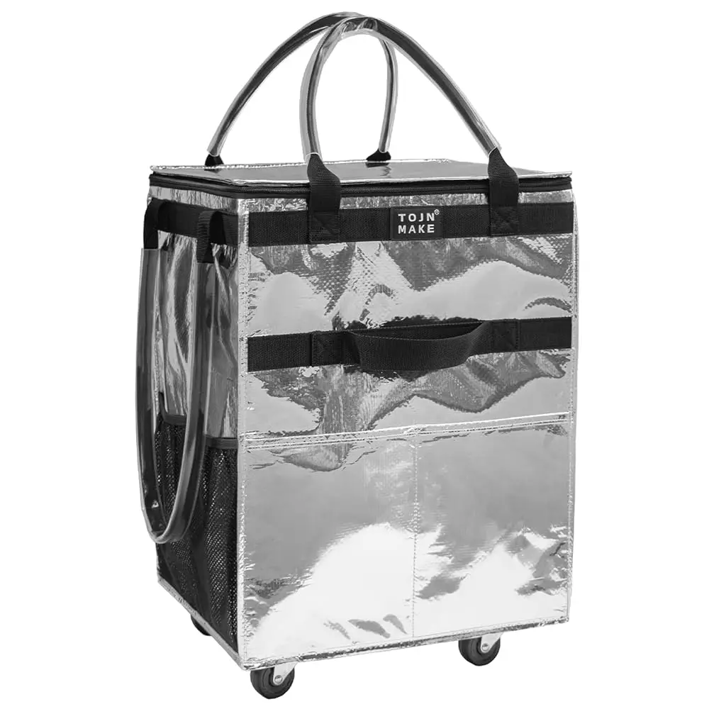 Reusable Grocery Bag On Wheels, Shopping Cart, Rolling Tote With 8 Pockets And Zipper Cover, Foldable, Heavy Duty Handles,
Reusable Grocery Bag On Wheels, Shopping Cart, Rolling Tote With 8 Pockets And Zipper Cover, Foldable, Heavy Duty Handles,