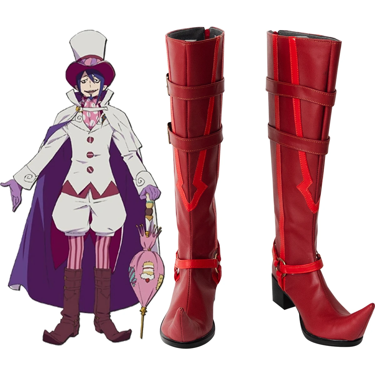 Blue Exorcist Ao no Exorcist King of Time Johann Faust V Samael Mephisto Pheles Cosplay Shoes Red Boots
Blue Exorcist Ao no Exorcist King of Time Johann Faust V Samael Mephisto Pheles Cosplay Shoes Red Boots