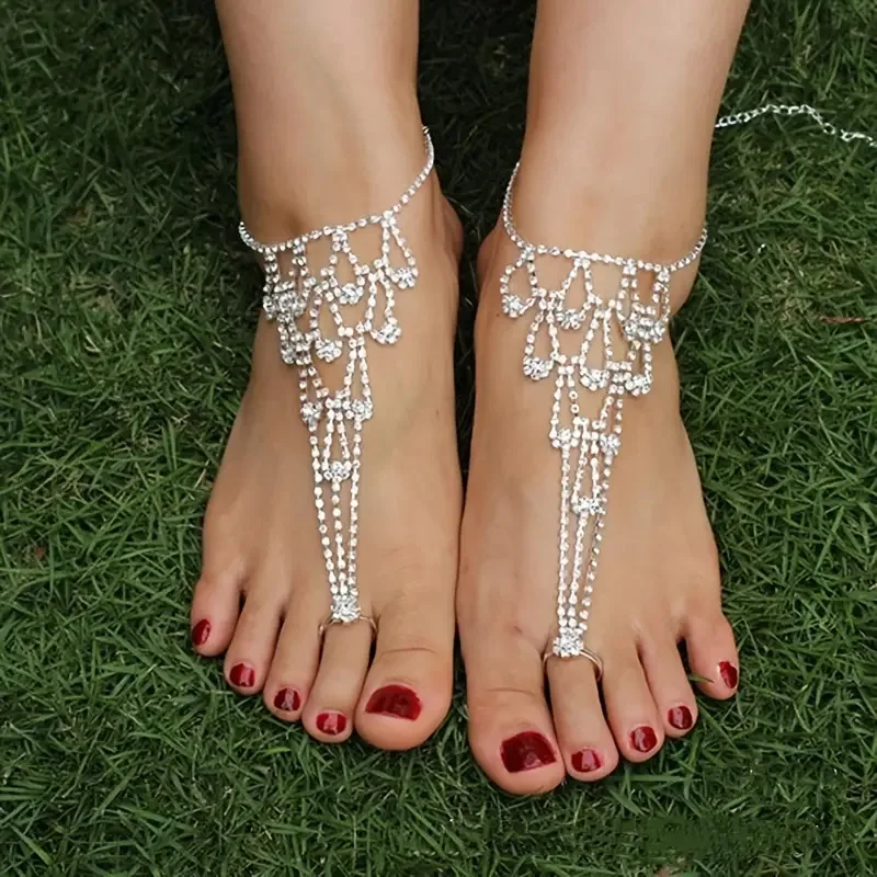 Fashionable Droplet Shaped Light Luxury Style Rhinestone Ankle Chain Wedding Women's Jewelry
Fashionable Droplet Shaped Light Luxury Style Rhinestone Ankle Chain Wedding Women's Jewelry