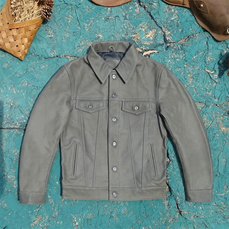 Knight Motorcycle Jaet Deep ey, матовое масляное восковое кожаное мужское пальто, повседневное длинное пальто с откидным воротником на одной пуговице
Knight Motorcycle Jaet Deep ey, матовое масляное восковое кожаное мужское пальто, повседневное длинное пальто с откидным воротником на одной пуговице