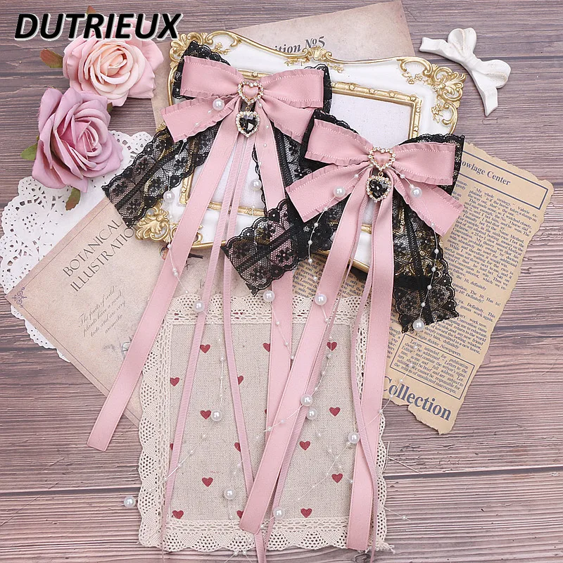 Women Barrettes Handmade Japanese Sweet Cute New Headwear Pearl Rhinestone Heart-Shaped Lace Hair Clips Lolita Hair Accessories
Women Barrettes Handmade Japanese Sweet Cute New Headwear Pearl Rhinestone Heart-Shaped Lace Hair Clips Lolita Hair Accessories