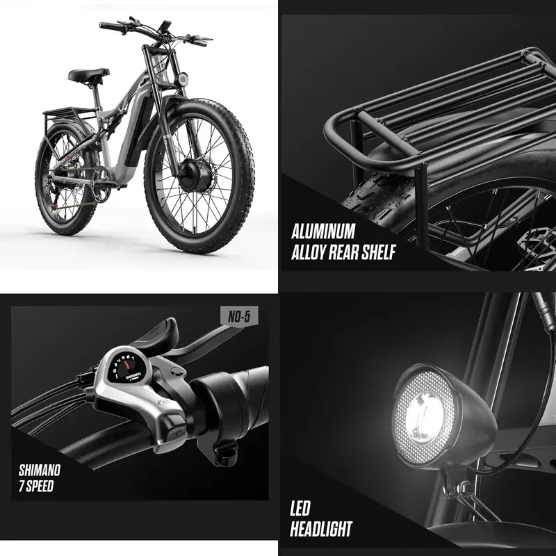 USA EU Stock 26inch Dual Motor 2000W Retro Electric Bike for Adult 48v 17.5Ah Front and Rear Dual Disc Brakes Mountain E-Bike
USA EU Stock 26inch Dual Motor 2000W Retro Electric Bike for Adult 48v 17.5Ah Front and Rear Dual Disc Brakes Mountain E-Bike