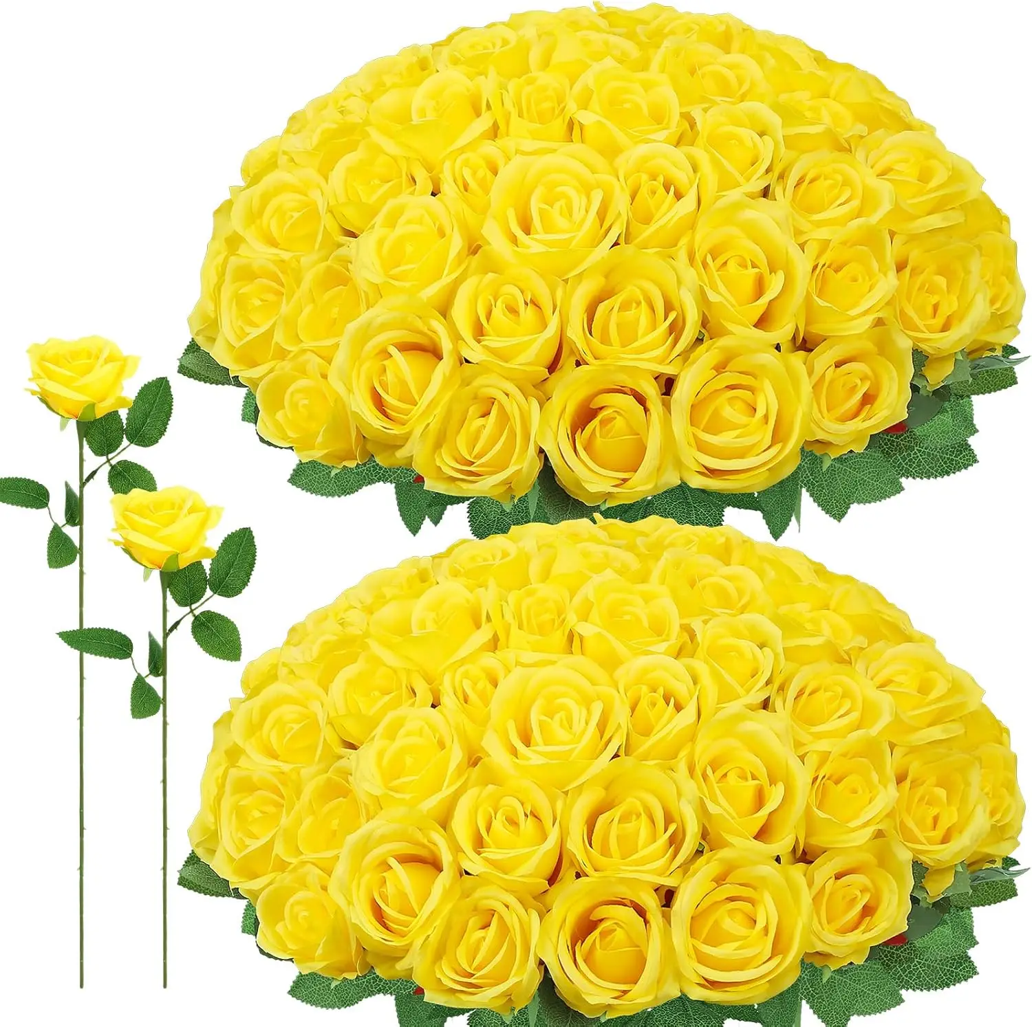 72 Pcs Artificial Roses Yellow Fake Silk Roses Realistic Roses Faux Flower Indoor Wedding Home Decor, Birthday Decoratio
72 Pcs Artificial Roses Yellow Fake Silk Roses Realistic Roses Faux Flower Indoor Wedding Home Decor, Birthday Decoratio