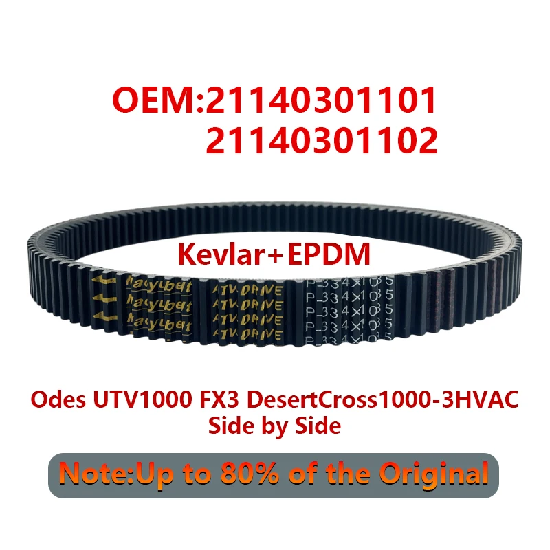 Ремень вариатора 33.4*1085 для Odes UTV1000 FX3 DesertCross1000-3 HVAC Side by Side OEM: 21140301101 21140301102 33.4x1085
Ремень вариатора 33.4*1085 для Odes UTV1000 FX3 DesertCross1000-3 HVAC Side by Side OEM: 21140301101 21140301102 33.4x1085