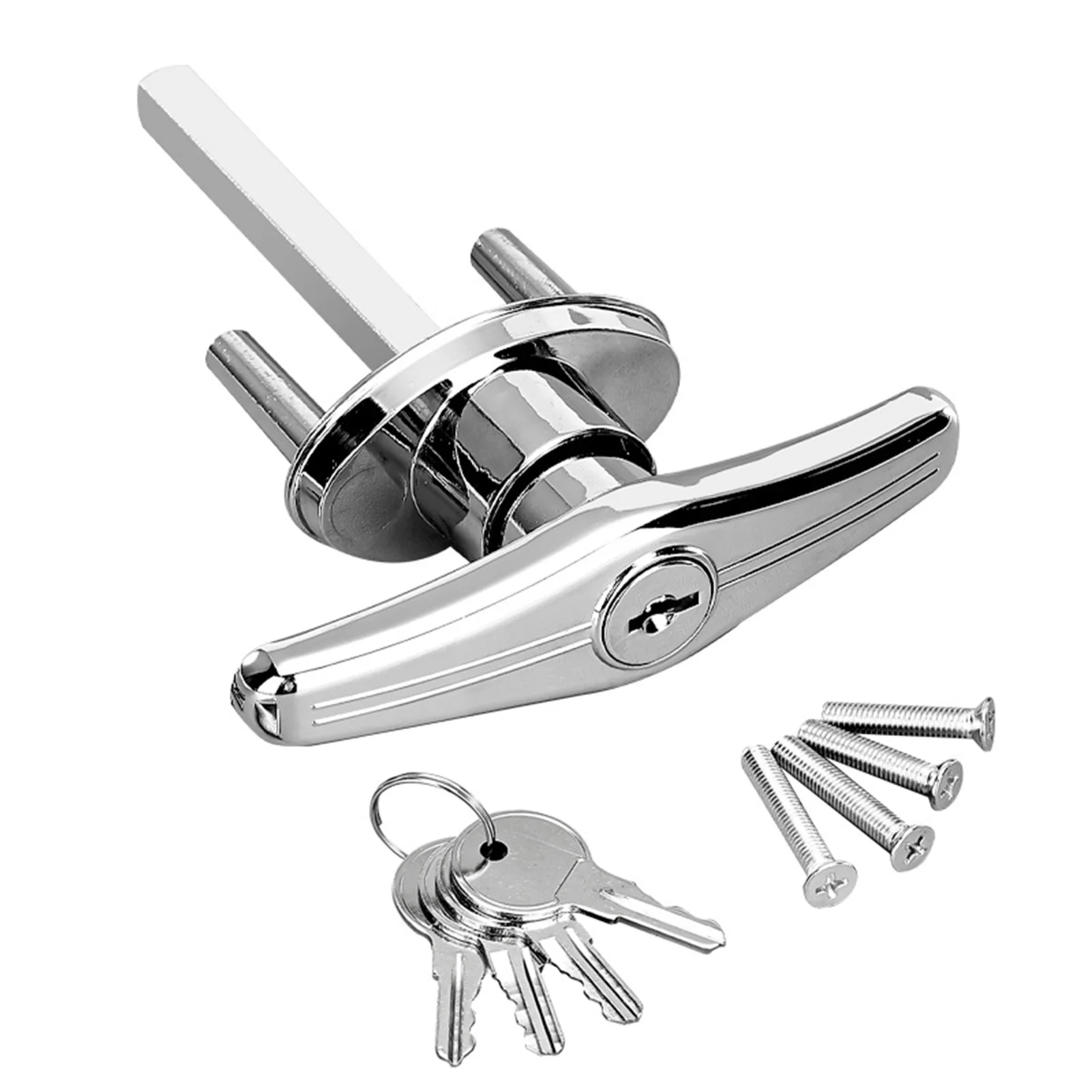 Замок для гаражных ворот с Т-образной ручкой, 4 ключами и 2 комплектами болтов, прочный замок для гаражных ворот с Т-образной ручкой
Замок для гаражных ворот с Т-образной ручкой, 4 ключами и 2 комплектами болтов, прочный замок для гаражных ворот с Т-образной ручкой