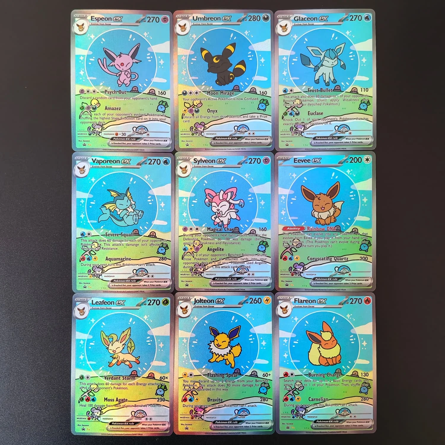 2025 DIY 5Pcs Texture Pokemon Cards Dragonite Umbreon Victini Pikachu Gengar ex Set Gem Mint 10 Hot Anime Collectible Game Cards
2025 DIY 5Pcs Texture Pokemon Cards Dragonite Umbreon Victini Pikachu Gengar ex Set Gem Mint 10 Hot Anime Collectible Game Cards