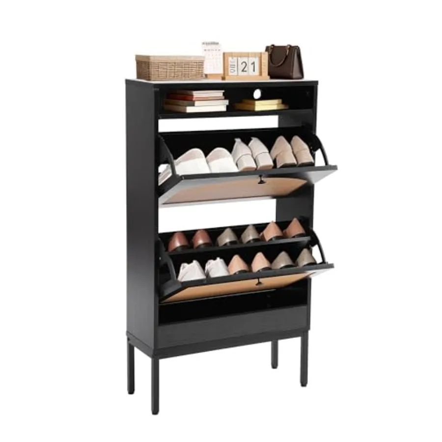 Shoe Cabinet with 2 Flip Drawers Free Standing Wooden Shoes Storage Cabinet with Rattan Doors for Front Door Entrance Boho Hidd
Shoe Cabinet with 2 Flip Drawers Free Standing Wooden Shoes Storage Cabinet with Rattan Doors for Front Door Entrance Boho Hidd