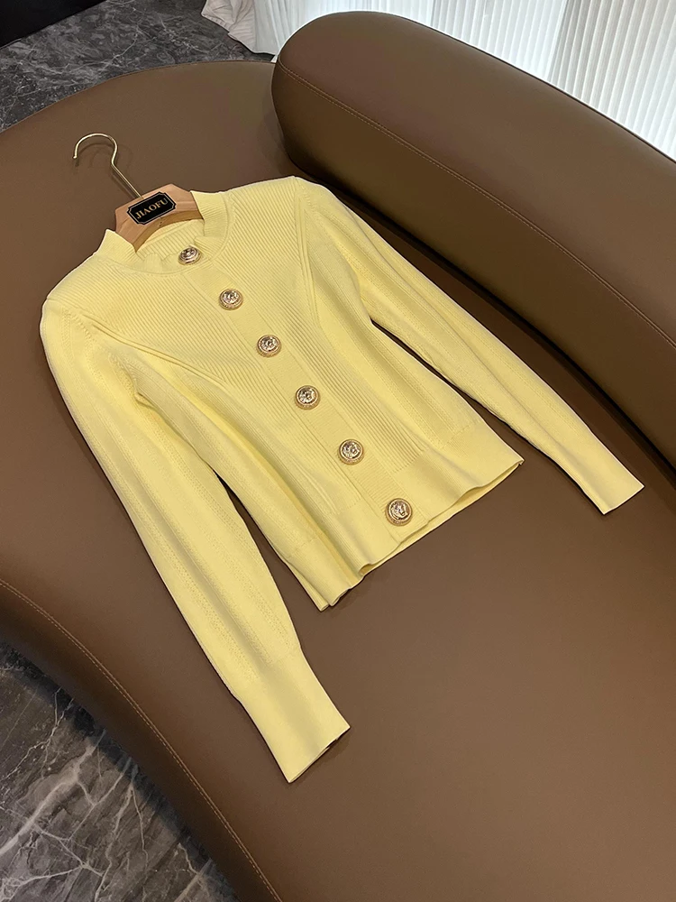 Высококачественный вязаный кардиган с длинными рукавами и круглым вырезом, весна 2026, новинка, модный повседневный стиль, женский премиум-свитер
Высококачественный вязаный кардиган с длинными рукавами и круглым вырезом, весна 2026, новинка, модный повседневный стиль, женский премиум-свитер