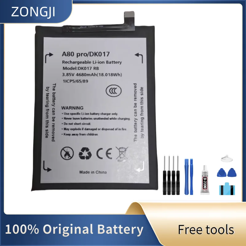 ZONGJI New Compatible Battery For Blackview A80 Pro A80Pro A80 Plus A80Plus 4680mAh DK017 Mobile Phone Batteries + Free Tools
ZONGJI New Compatible Battery For Blackview A80 Pro A80Pro A80 Plus A80Plus 4680mAh DK017 Mobile Phone Batteries + Free Tools