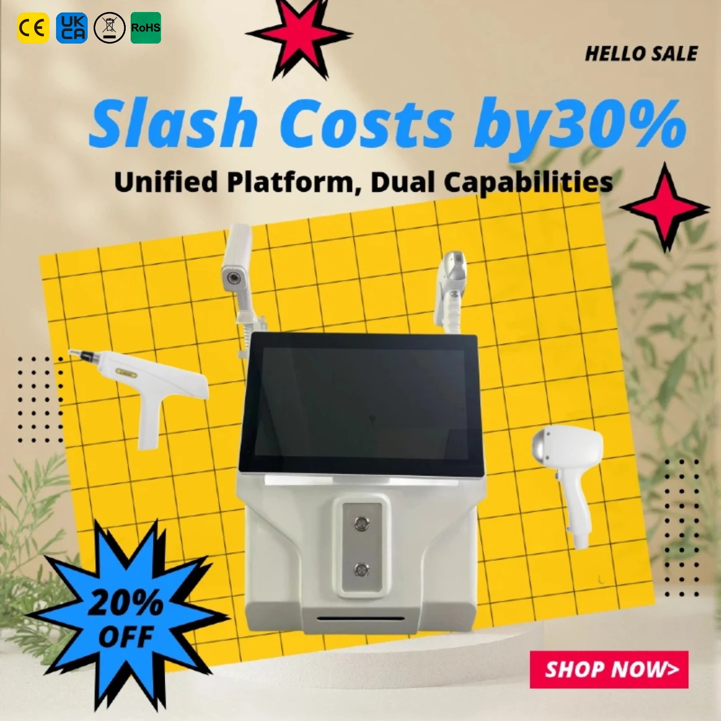 2026 Salon Grade 4000W Diode Laser 2in1 Device Equipped with an Ice Tip for Painless Permanent Hair Removal and Tattoo Removal
2026 Salon Grade 4000W Diode Laser 2in1 Device Equipped with an Ice Tip for Painless Permanent Hair Removal and Tattoo Removal