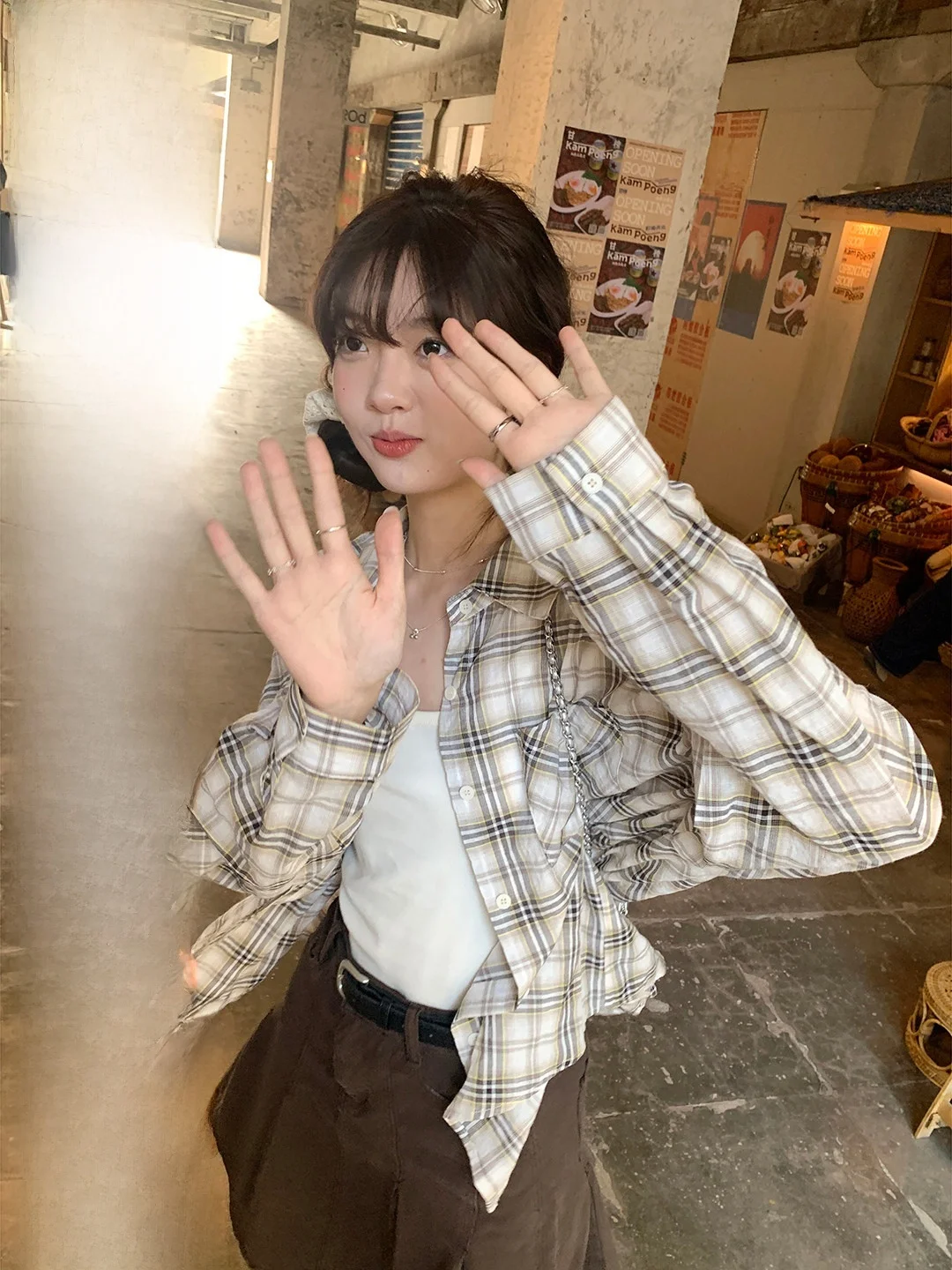Casual Plaid irt Vest Two-Piece Set Women's Loose Fit Sun Protection Design Slimming Effect Imimtuan Cotton Long Sve But...
Casual Plaid irt Vest Two-Piece Set Women's Loose Fit Sun Protection Design Slimming Effect Imimtuan Cotton Long Sve But...