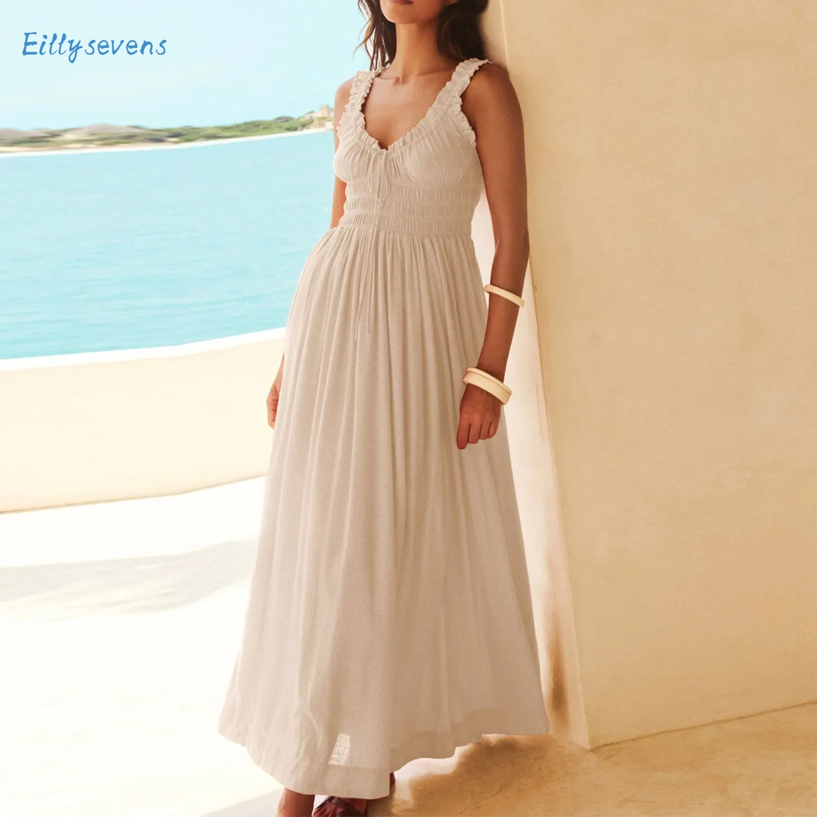 Strap Sleeveless Dress Summer New High Elasticity Casual Solid Color Vacation Dress Classic Simple Solid Color Lightweight Dress
Strap Sleeveless Dress Summer New High Elasticity Casual Solid Color Vacation Dress Classic Simple Solid Color Lightweight Dress