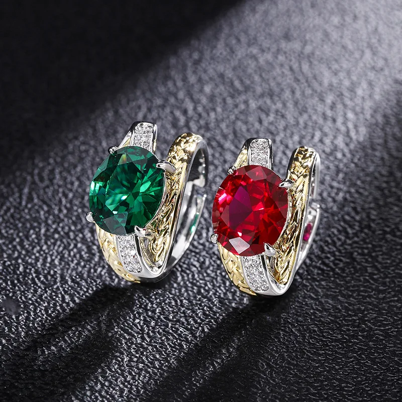 Wholesale Jewelry European and American Style Emerald Red Glass Color Separation Electroplated Ring with Diamond for Women 10*1
Wholesale Jewelry European and American Style Emerald Red Glass Color Separation Electroplated Ring with Diamond for Women 10*1