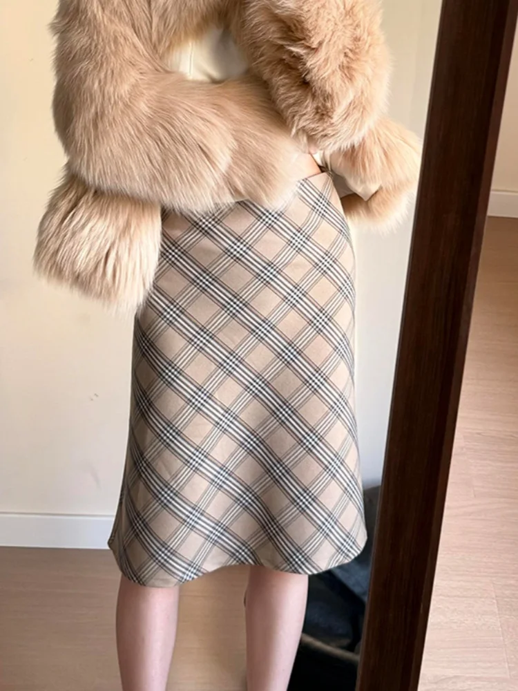 Classic Khaki Plaid Skirts Knee Length A-line Retro Skirt America Fashion College Style Fashion Dresses Casual All-match
Classic Khaki Plaid Skirts Knee Length A-line Retro Skirt America Fashion College Style Fashion Dresses Casual All-match