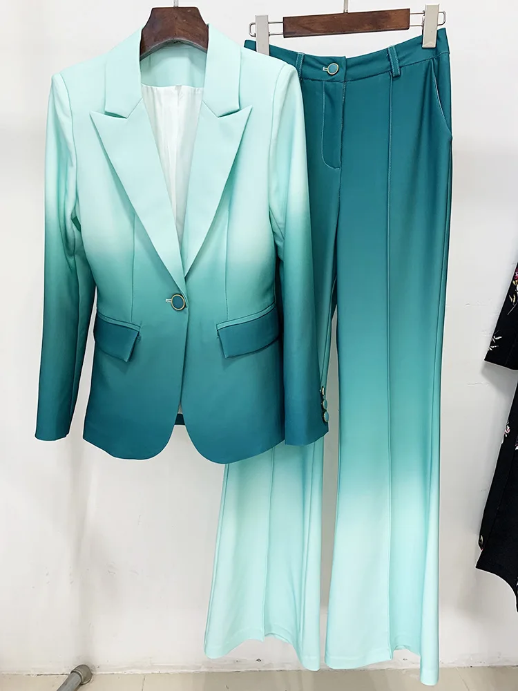 Europe Style Autumn Brand New Designer Women's Suits High Quality Blazers Jackets+Flare Pants Two Piece Set C413
Europe Style Autumn Brand New Designer Women's Suits High Quality Blazers Jackets+Flare Pants Two Piece Set C413