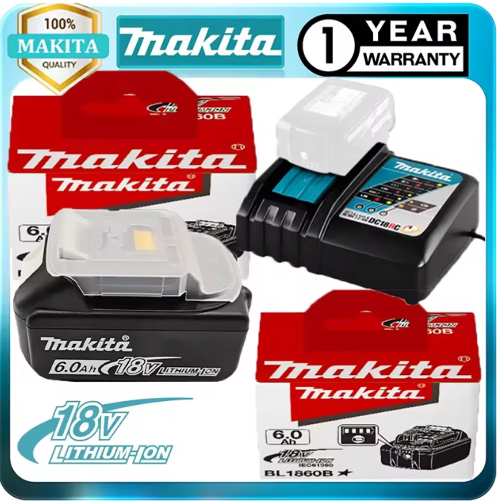 100% Genuine 18V Makita 6Ah/5Ah/3Ah for Makita Battery BL1840 BL1830B BL1850B BL1850 BL1860 BL1815 Replacement Lithium Battery
100% Genuine 18V Makita 6Ah/5Ah/3Ah for Makita Battery BL1840 BL1830B BL1850B BL1850 BL1860 BL1815 Replacement Lithium Battery