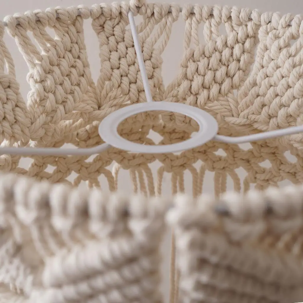 Vintage Style Macrame Tassel Lamp Shade Woven Boho Chandeliers Ceiling Lampshade Cover room and home Wedding Party Decor
Vintage Style Macrame Tassel Lamp Shade Woven Boho Chandeliers Ceiling Lampshade Cover room and home Wedding Party Decor