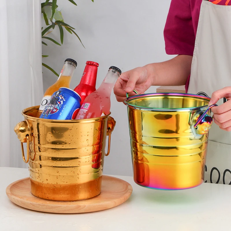 Bar Tools Summer Camping Picnic Binaural Hook Large Capacity Stainless Steel Ice Bucket Champagne Bucket Wine Beer Ice Bucket
Bar Tools Summer Camping Picnic Binaural Hook Large Capacity Stainless Steel Ice Bucket Champagne Bucket Wine Beer Ice Bucket