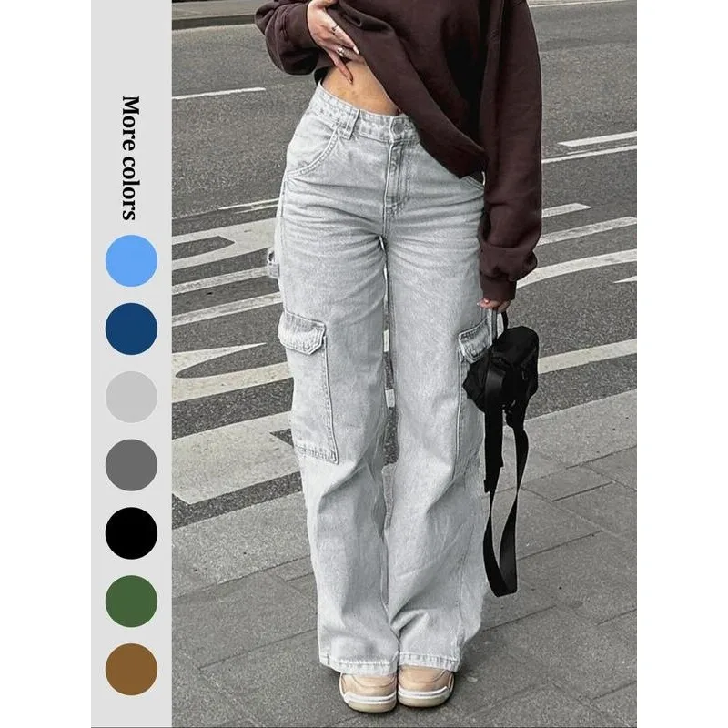 Neutral Stretch Cargo Jeans Workwear Style Casual Pants for Women High Waist Trousers Other Material 100% Spring Season
Neutral Stretch Cargo Jeans Workwear Style Casual Pants for Women High Waist Trousers Other Material 100% Spring Season