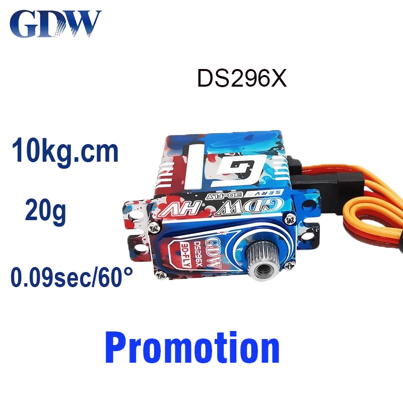 GDW DS298MG DS296X 10KG 20g Steel Gear Micro Metal Digital Coreless Servo For Aircraft Fixed Wing Turbojet Glider Drone Model
GDW DS298MG DS296X 10KG 20g Steel Gear Micro Metal Digital Coreless Servo For Aircraft Fixed Wing Turbojet Glider Drone Model