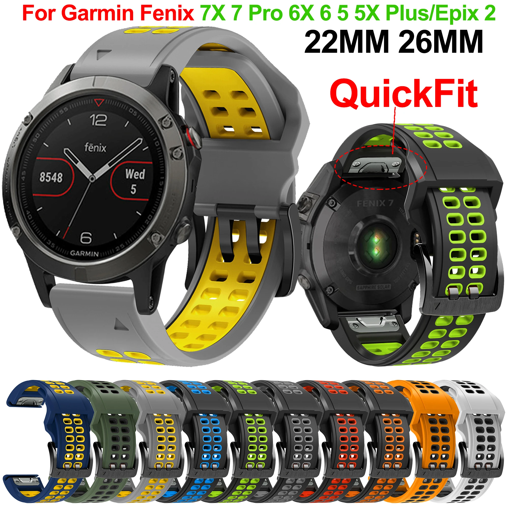 Strap for Garmin Fenix 7 7X pro Instinct 2X Solar 6X GPS Fenix 6 5 5X plus Forerunner 955 935 945 745 945 965 Replacement Band
Strap for Garmin Fenix 7 7X pro Instinct 2X Solar 6X GPS Fenix 6 5 5X plus Forerunner 955 935 945 745 945 965 Replacement Band