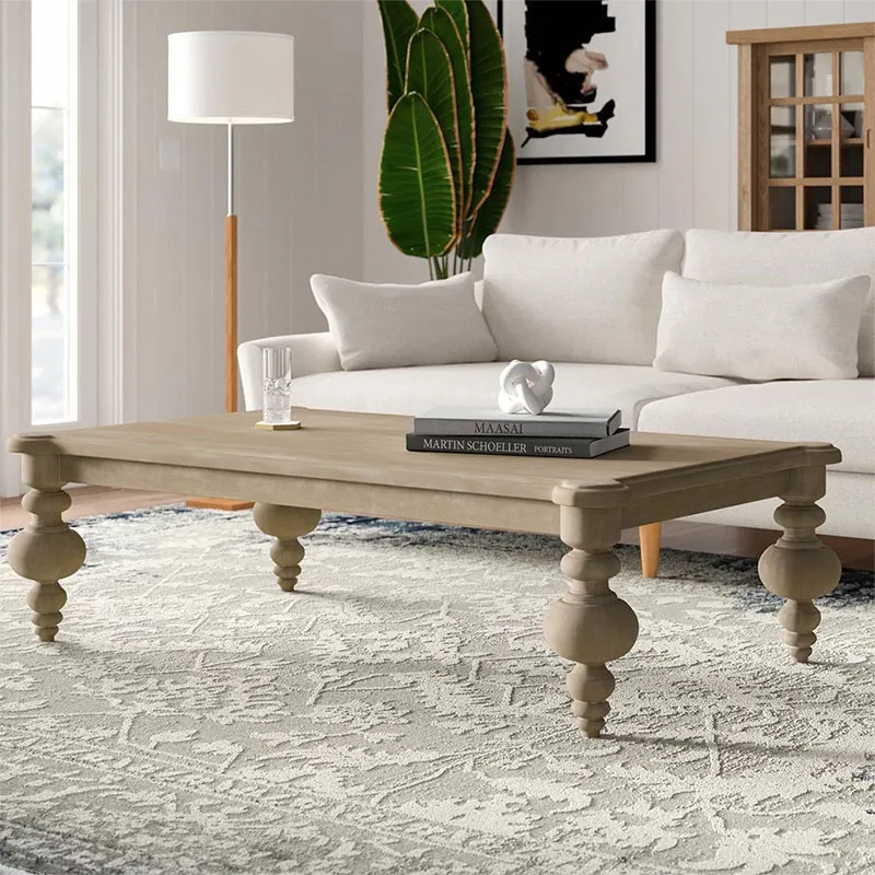 American rural solid wood French coffee table, small apartment light luxury living room simple log tea table coffee table
American rural solid wood French coffee table, small apartment light luxury living room simple log tea table coffee table